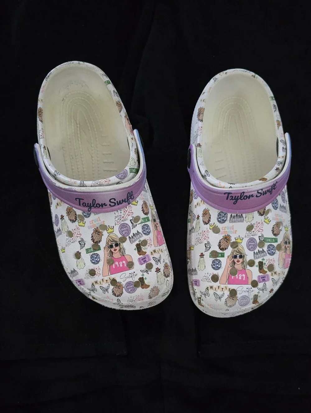 TAYLOR 1989 Cruel Summer White Custom Clog 32 US 13.5/1 Kids - Swifty GUC